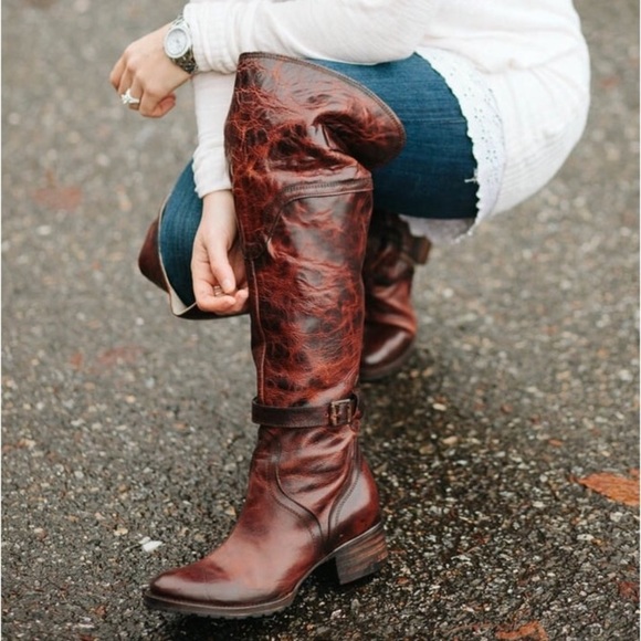 Freebird by Steven Shoes - Freebird Quebec Brown Leather Tall Over The Knee Riding Boots Size 7